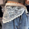 Fashion Lace-up Lace Mini Skirt Pretty Slim Fit Hip Curtain Harajuku Y2K Fart Curtain for Women Oasis Select White