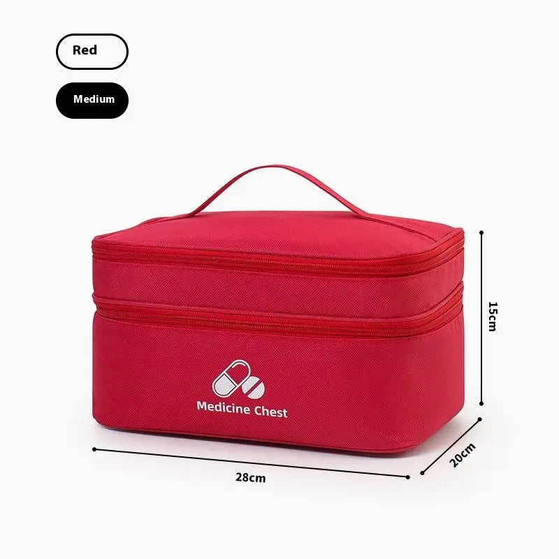 Home Travel First Aid Kit Double Layer Classification Storage Drug Sorting Bag Oxford Cloth Epidemic Prevention Pouch Oasis Select M Red