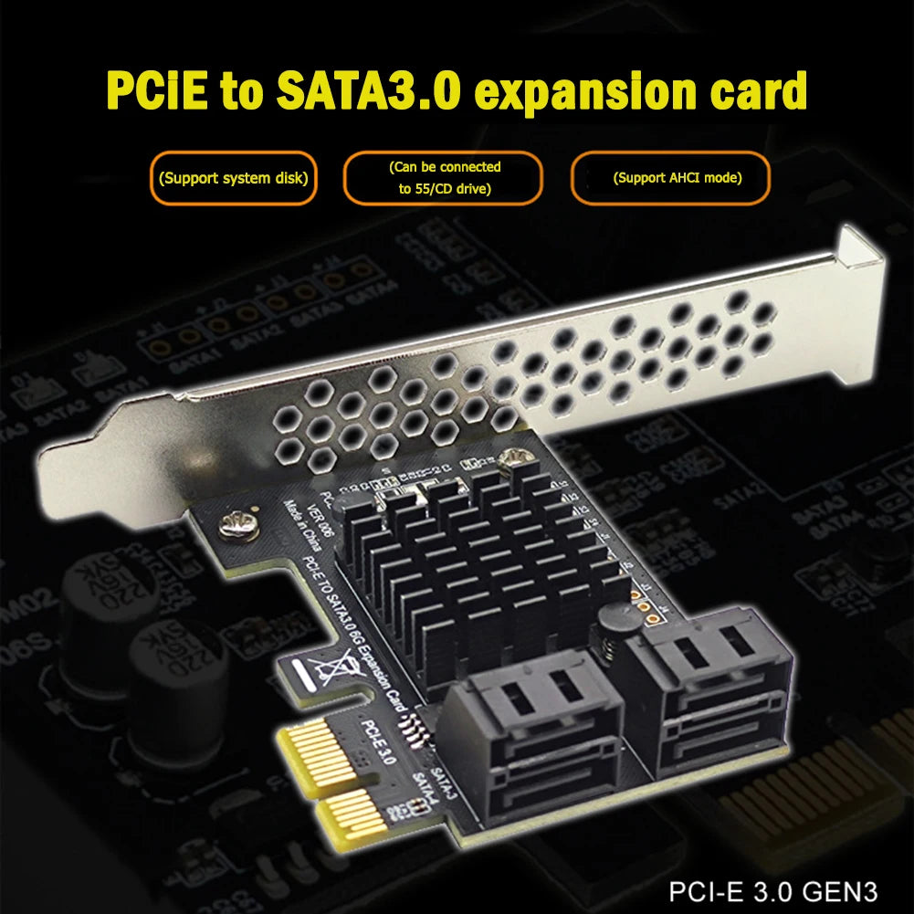 4-Port SATA III PCIe Card 6Gbps ASM1064 – SSD & HDD Adapter PCIe SATA Expansion Card Oasis Select