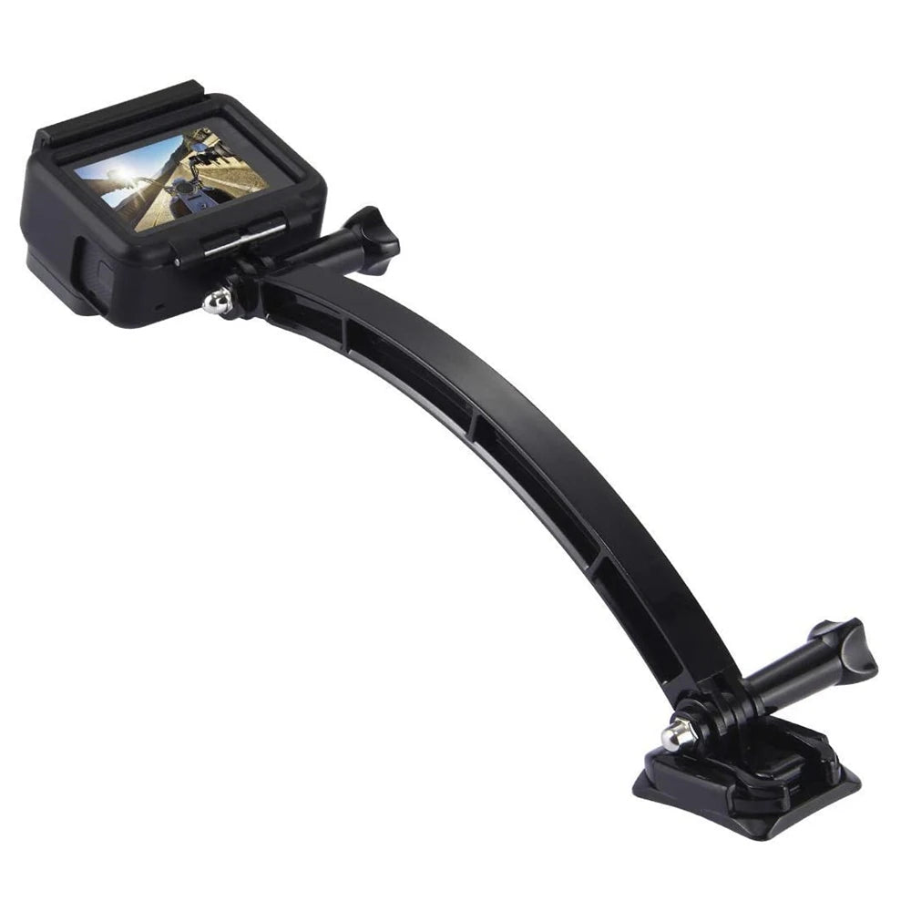 Helmet 3-Way Curved Arm Mount for GoPro, DJI & Action Cams