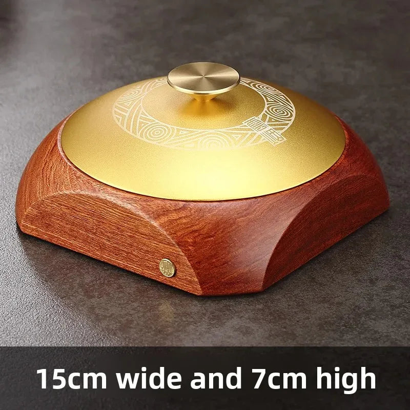 Ashtray Creative Personality Living Room Household Ebony Solid Wood with Cover Fly Ash Chinese Copper Ashtray Ashtrays Oasis Select Large size