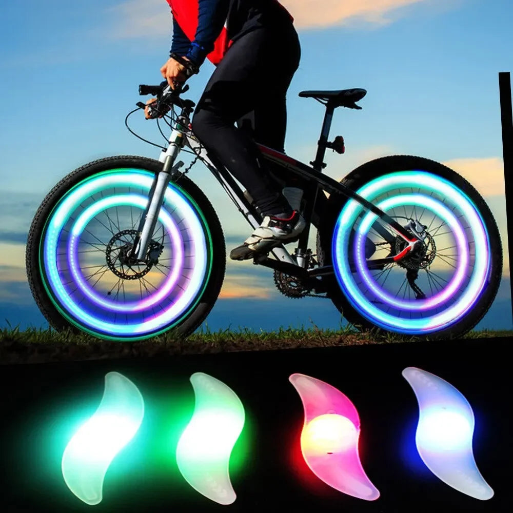 Colorful Bike Wheel Spoke Light Waterproof MTB Balance Bicycle Light LED Tyre Tire Flash Lights Warning Cycling Lamp Oasis Select