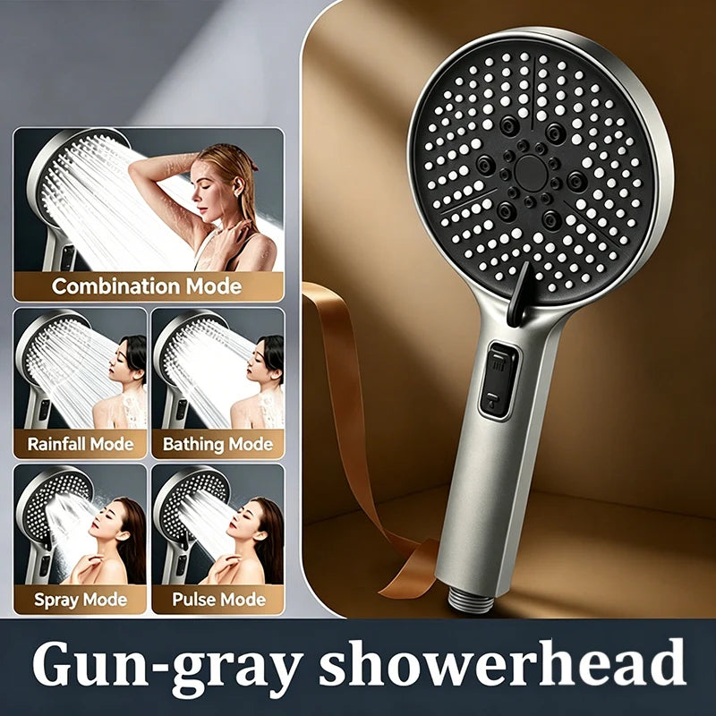 5-Mode High Pressure Handheld Shower Head | Water Stop Button