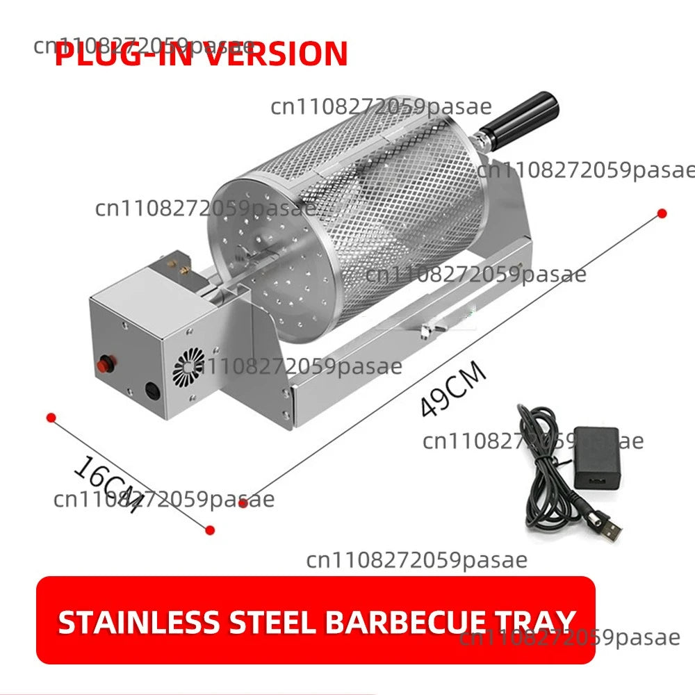 Round Rolling BBQ Grill Basket – Rotating Cylinder Grill Net
