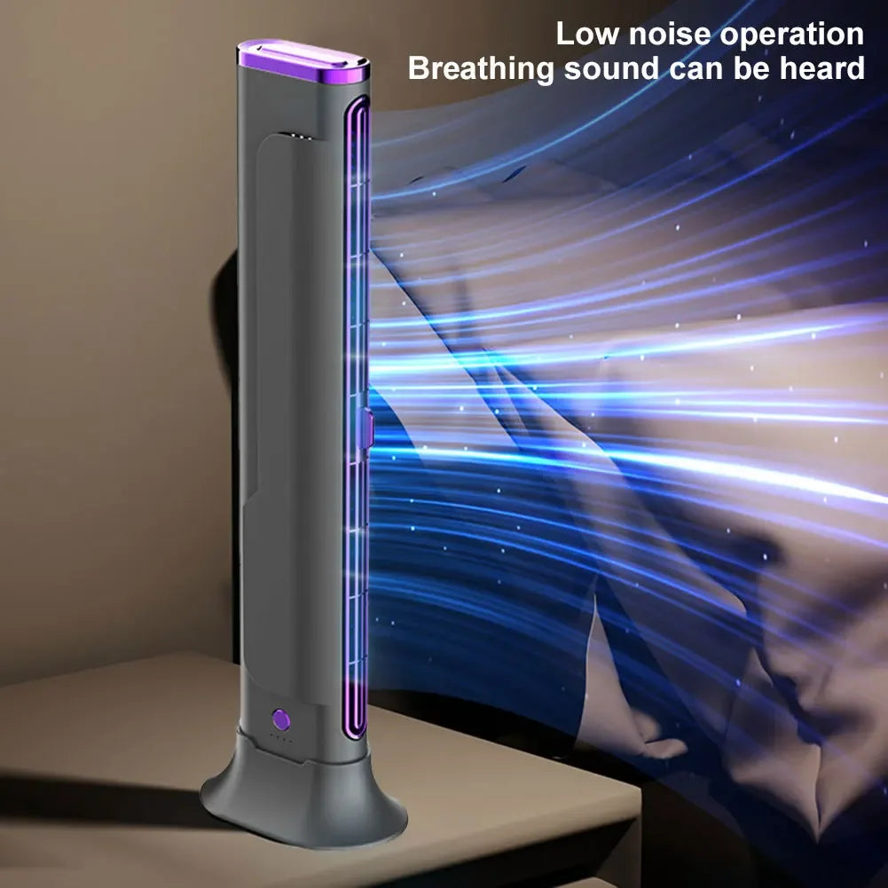 Bladeless USB Tower Fan – Desk & Hanging for Home Office