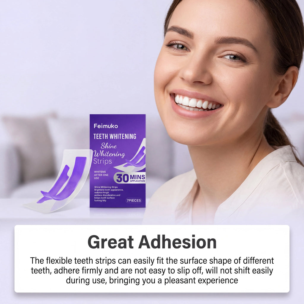 Purple Teeth Whitening Strips 30min Brighten Tooth Remove Plaque Stain Cleaning Oral Hygiene Strips Oasis Select