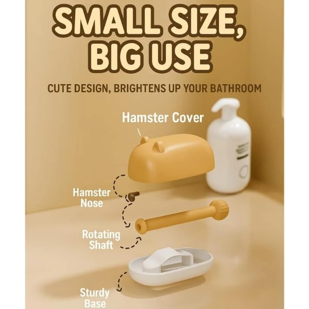 Hamster Toothpaste Squeezer Set – Includes 4 Toothbrush Head Covers, Cute Lazy Dispenser & Holder, Hygienic Bathroom Organizer Oasis Select