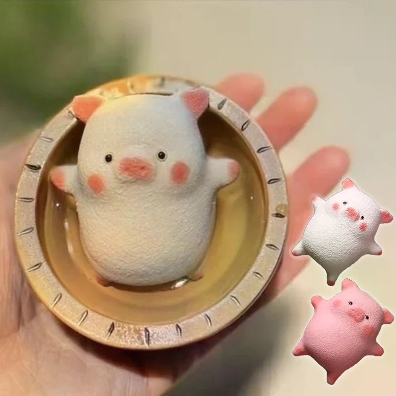 Purple Clay Mini Pig Figurine Tea Pet Feng Shui Wealth Attractor Home Office Decor Ornament Collectible Piggy Sculpture Oasis Select