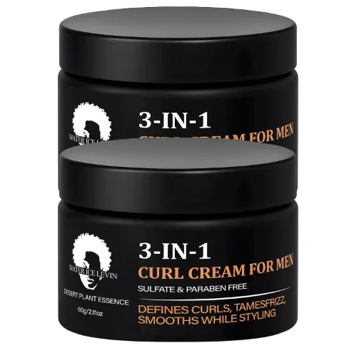 3-in-1 Curl Cream for Men, Sulfate & Paraben Free, Defines Curls & Tames Frizz, Smooth Styling Cream. Oasis Select Smoothing & Straightening