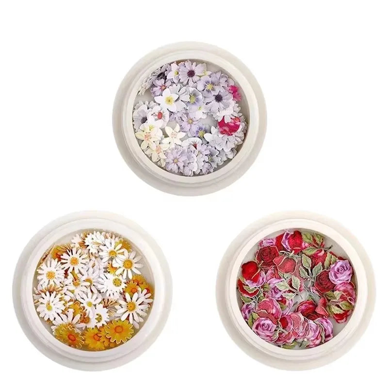 1/3/4Pcs Mixed-color Dried Flowers Resin Craft Dry Flowers Nail Art Decoration Natural Ultra-thin Mini Nail Flowers Oasis Select 01-02-07