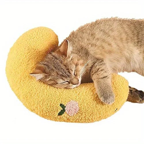 Pet Pillow for Cats and Dogs Soft Plush Thick Filling Cervical Support Hypoallergenic Washable Cover Deep Sleep U-shaped Cat And Oasis Select