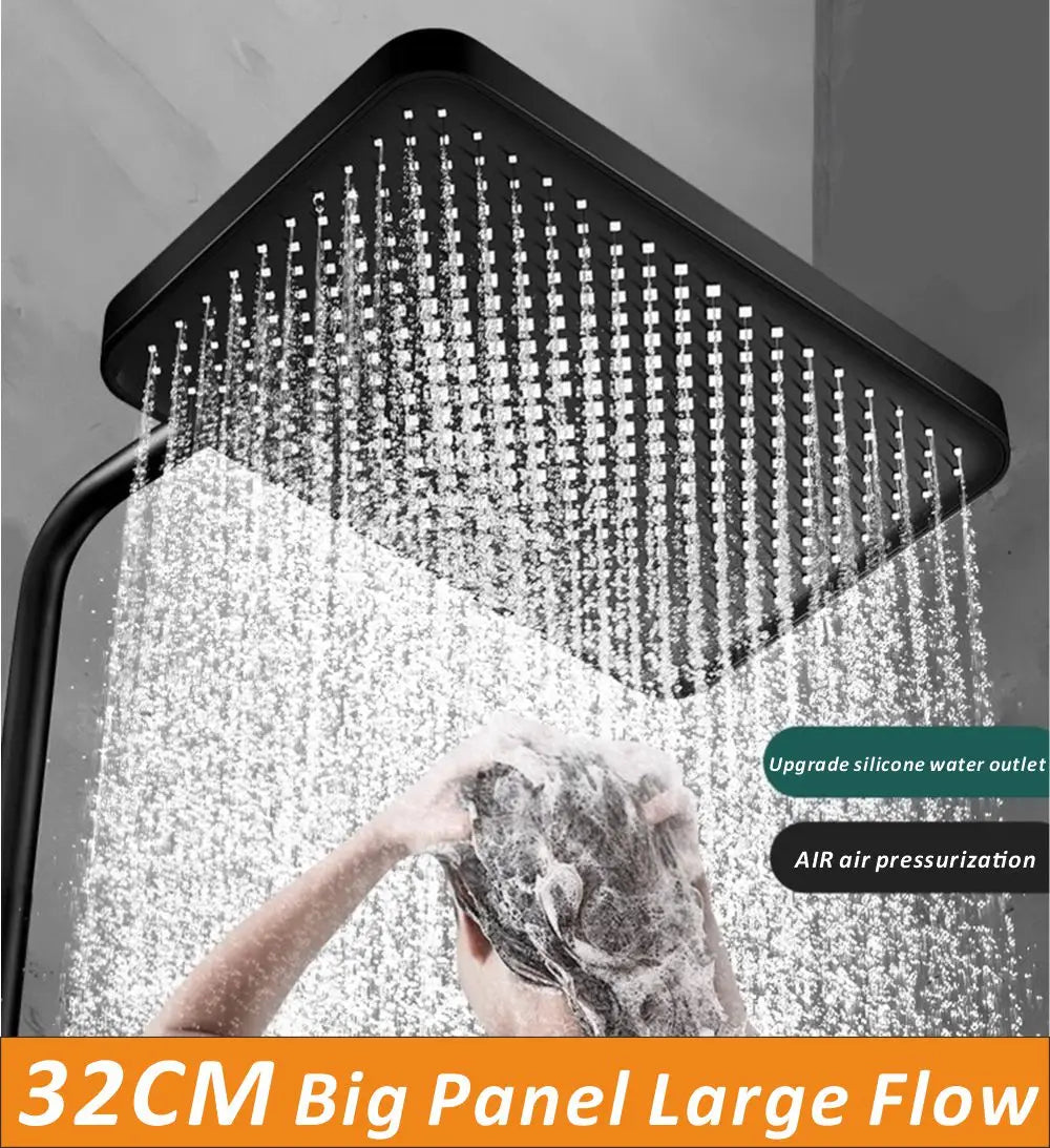 New 14 Inch Big Panel Rainfall Shower Head,High Pressure Shower Head,Water Saving,Top Rain Shower Faucet Bathroom Accessories Oasis Select