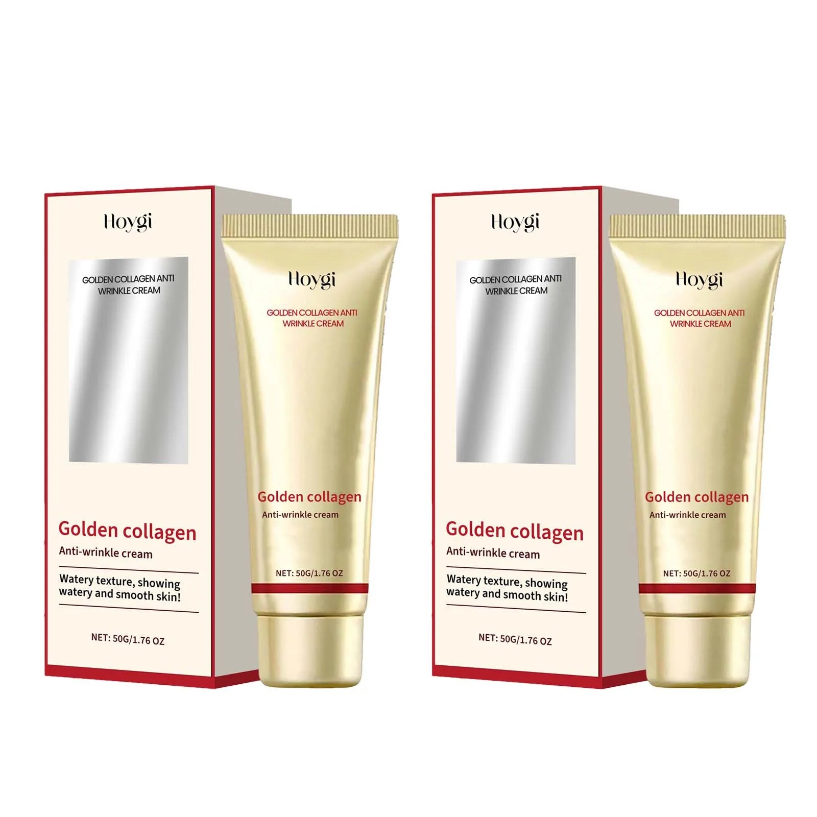 24k Gold Collagen Face Cream Lifting Firming Anti Wrinkle Fade Fine Lines Brightening Smooth Pores Hydrating Moisturizing Cream Oasis Select 2 x 50g boxed