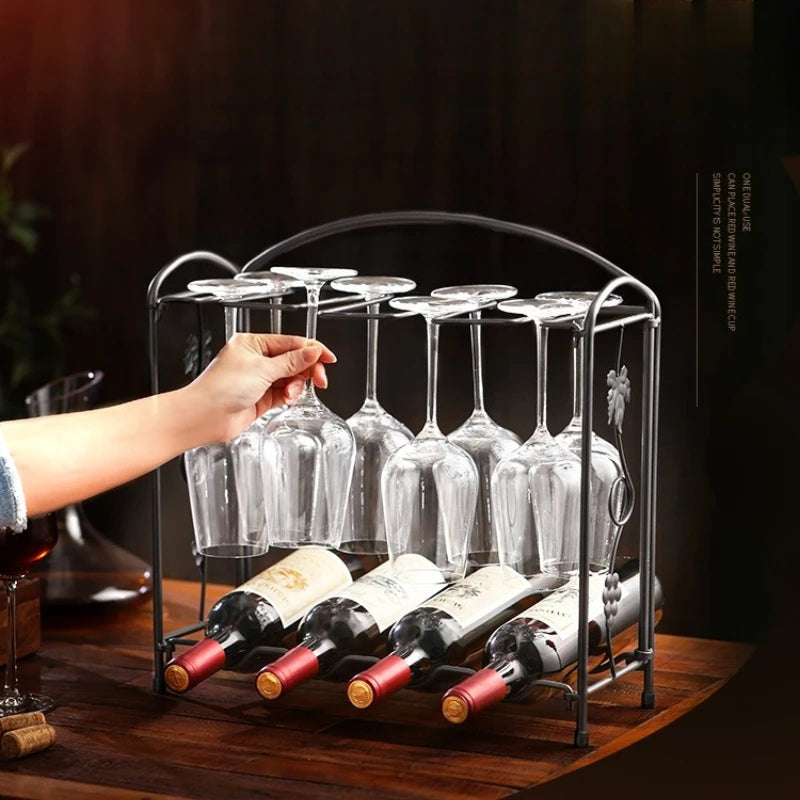 Household red wine glass rack wine cabinet wine rack ornament wine decoration upside down wine glass rack modern light luxury Oasis Select