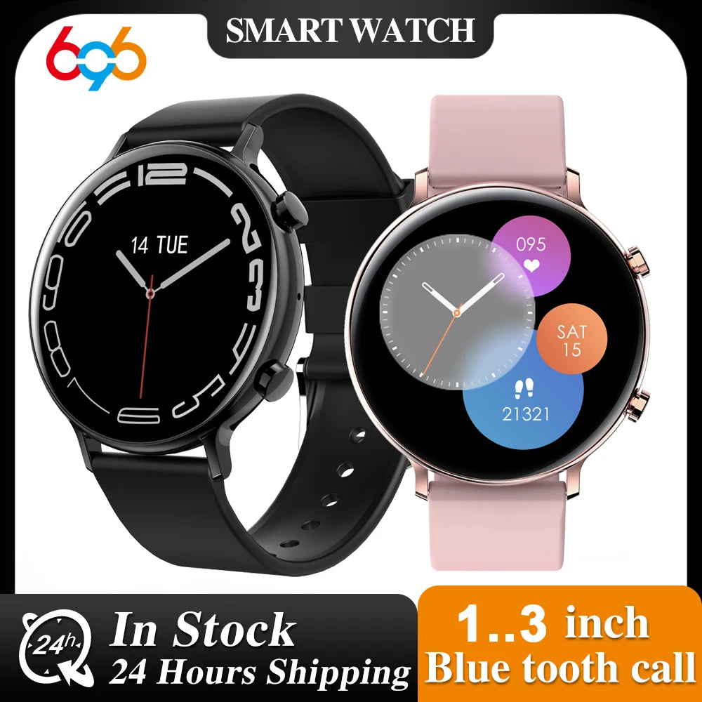 Smart Watch Sports Fitness Smartwatch Waterproof 1.3" Men Women Blue Tooth Call Heart Rate Health Watches Voice assistant Music Oasis Select