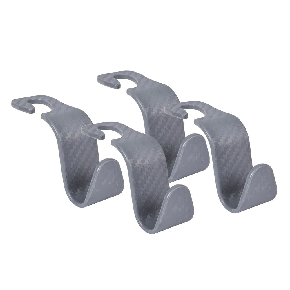 Car Seat Headrest Hook 4 Pack Hanger Universal Vehicle Car Storage Organizer for Handbag Purse Coat fit Universal Vehicle Car Oasis Select Grey Checkered