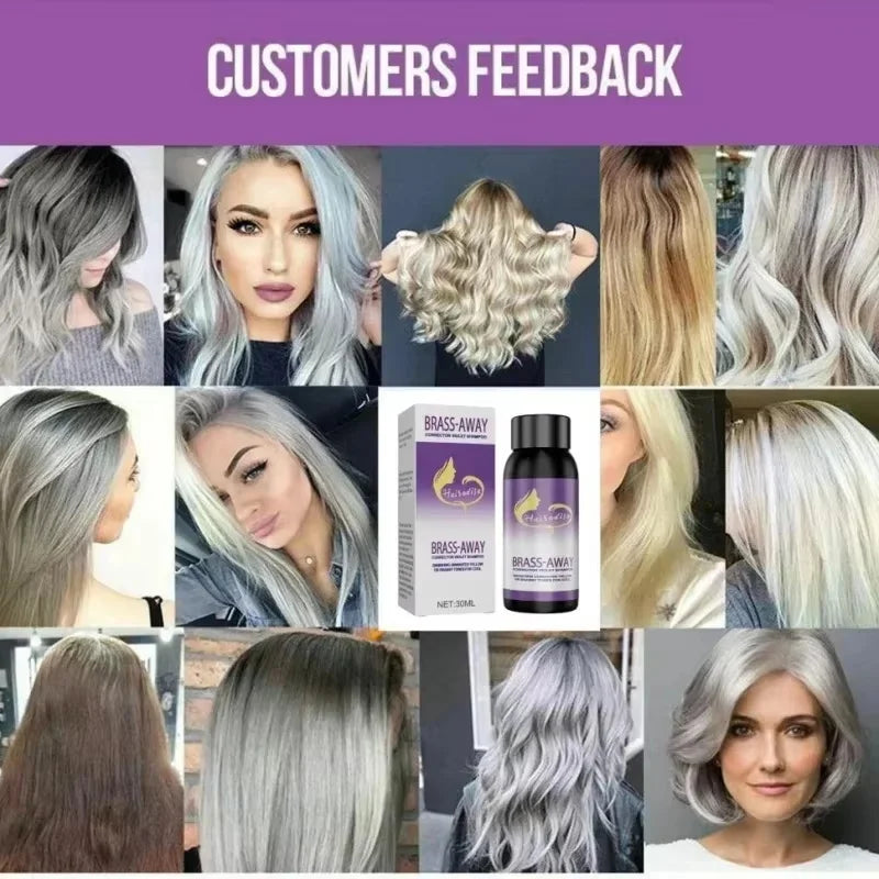 Color Fixing Hair Dye Shampoo to Cover Gray Hair Fade Yellow After Bleach Hair Shampoo Non-irritating Purple Shampoo for Blonde Oasis Select