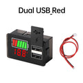DC 8~30V Type-c USB Car Battery Voltmeter Charge Level Indicator Lithium Battery Capacity Meter Test Display LED Tester Oasis Select Red Light