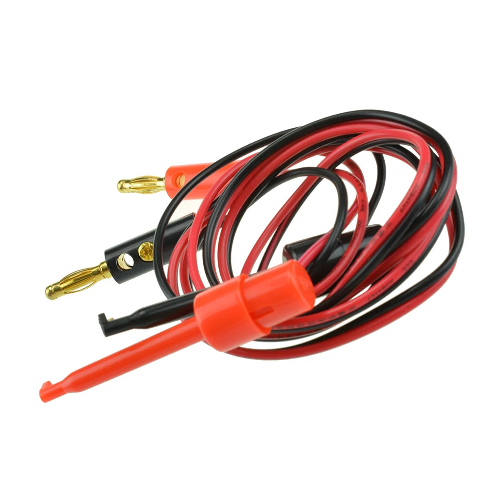 1m Small Test Hook Clip to Banana Plug Cable for Multimeter Test Lead Cables Black White Electrical Clamp Dual Tester 1 Pair Oasis Select
