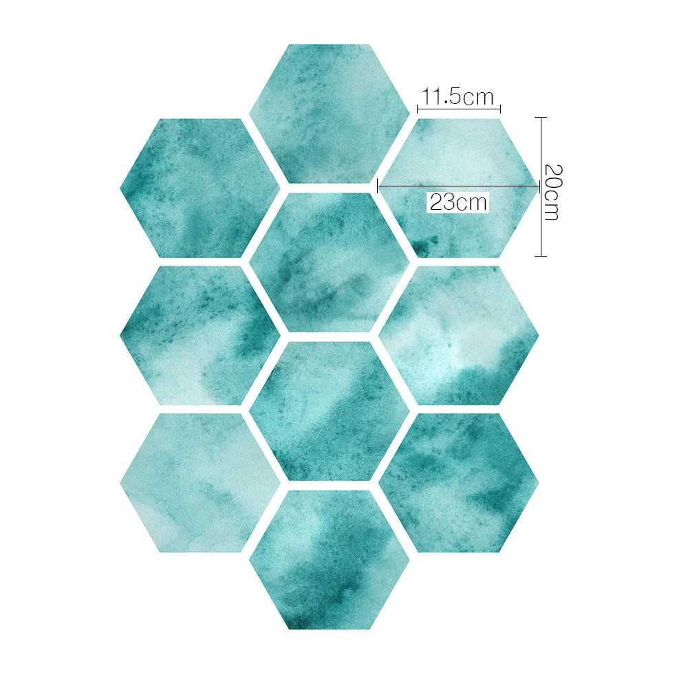 Stereoscopic simulation hexagonal self-adhesive ceramic tile decorative anti-skid coating twill film floor tile wall decor Oasis Select DB055 10pcs