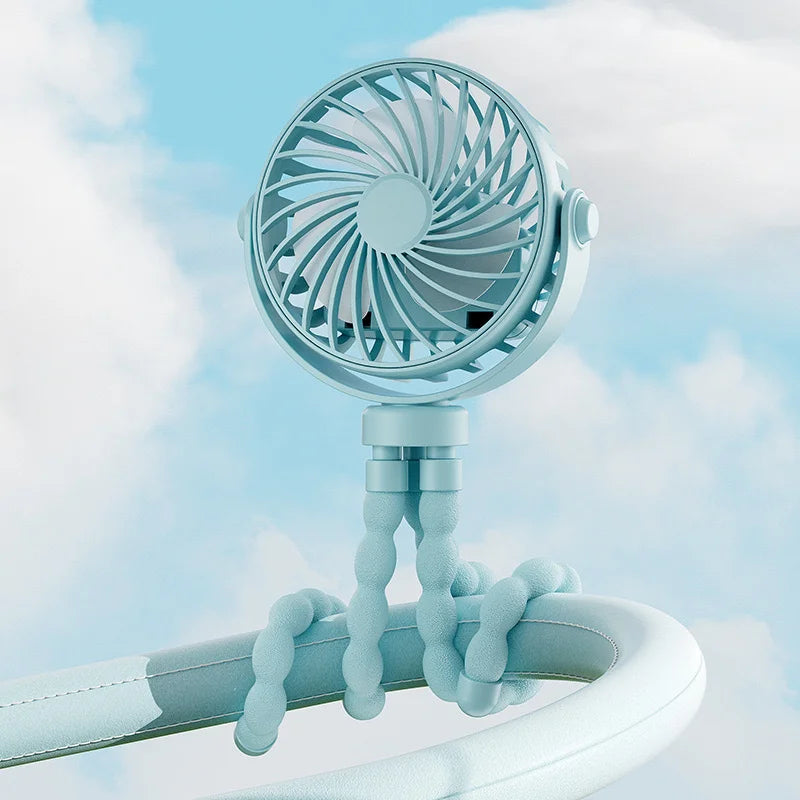 Octopus Mini Clip-On Fan with Night Light | Stroller & Travel