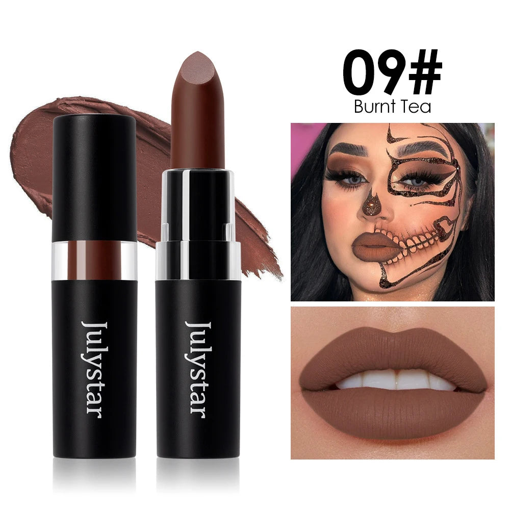 Matte Lipsticks 12 Colors Waterproof Long Lasting Lip Stain Non-stick Cup Sexy Red Black Lipstick Pigment Lip Cosmetics Oasis Select 09