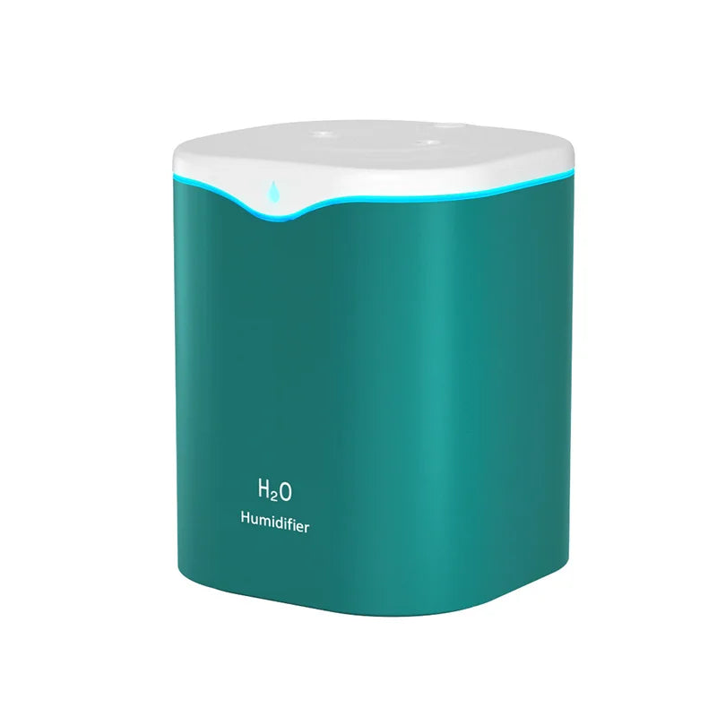 2000ML USB Air Humidifier Double Spray Port Essential Oil Aromatherapy Humificador Cool Mist Maker Fogger Purify for Home Office Oasis Select Green