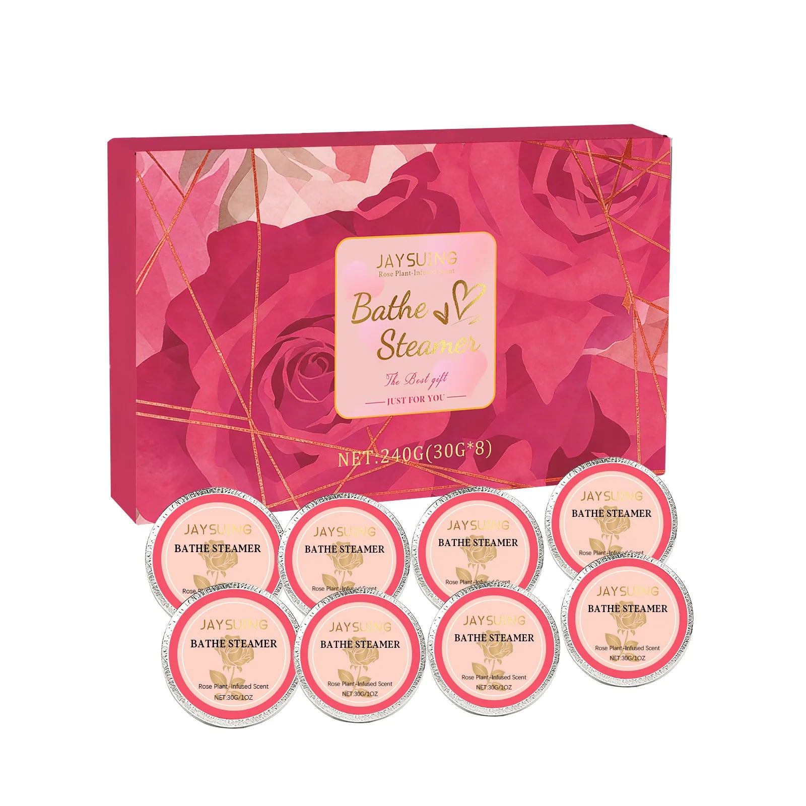 Jaysuing Rose Aromatherapy Shower Tablets – 8pc Gift Box Aromatherapy Shower Tablets Oasis Select 8pcs Boxed ROSE