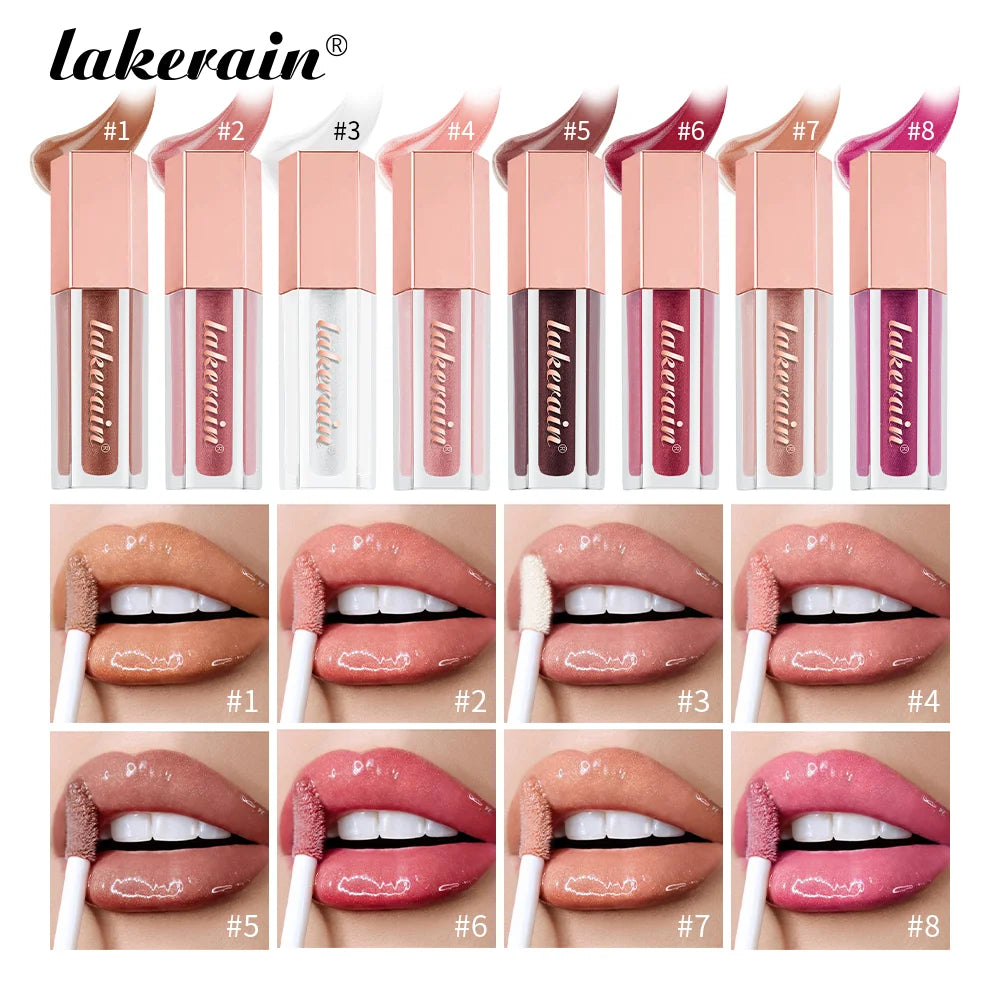 Diamonds Glitter Gloss Universal Lip Luminizer 8 Colors Lip Gloss Non-sticky Moisturizing Plumper Long Lasting Glitter Liquid Oasis Select