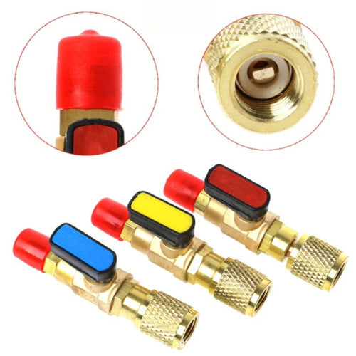 Three Color 1/4 "external Thread To 1/4" Internal Thread SAE Straight Through Ball Valve Refrigerant R22 AC Load Oasis Select