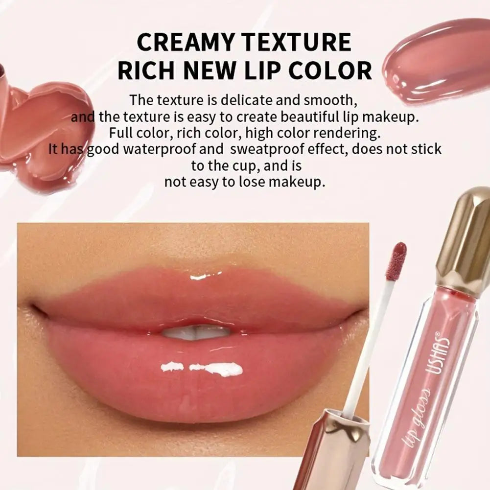 6 Color Mirror Pearl Lip Gloss Waterproof Long Lasting Moisturizing Liquid Lipstick Shimmery Glitter Lip Gloss Women Lip Makeup Oasis Select