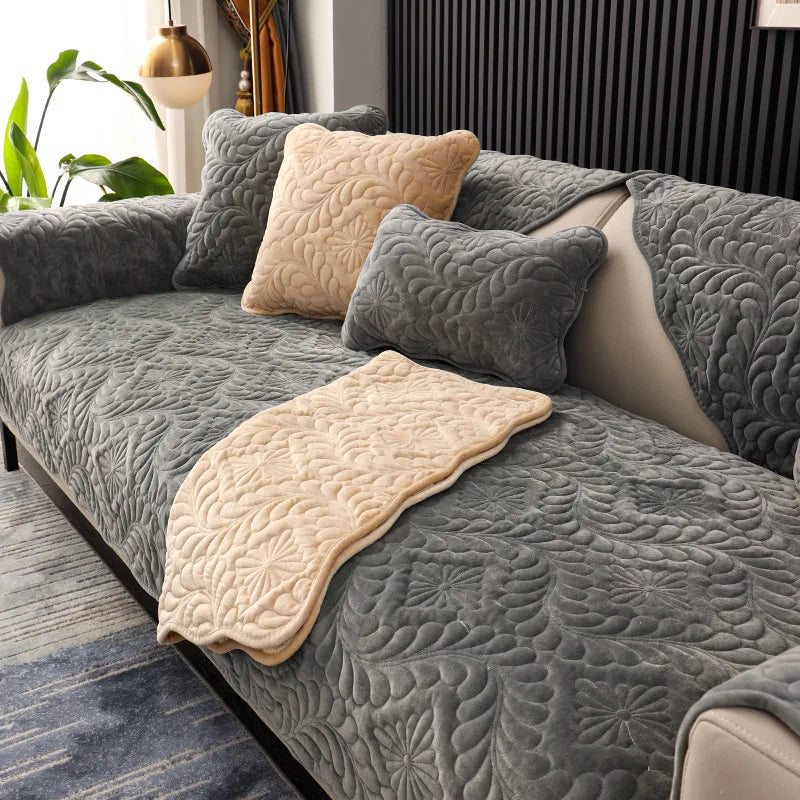 Nordic simple sofa cushion winter Dutch short plush cushion cushion cover non slip thickened sofa cover cover sofa Oasis Select