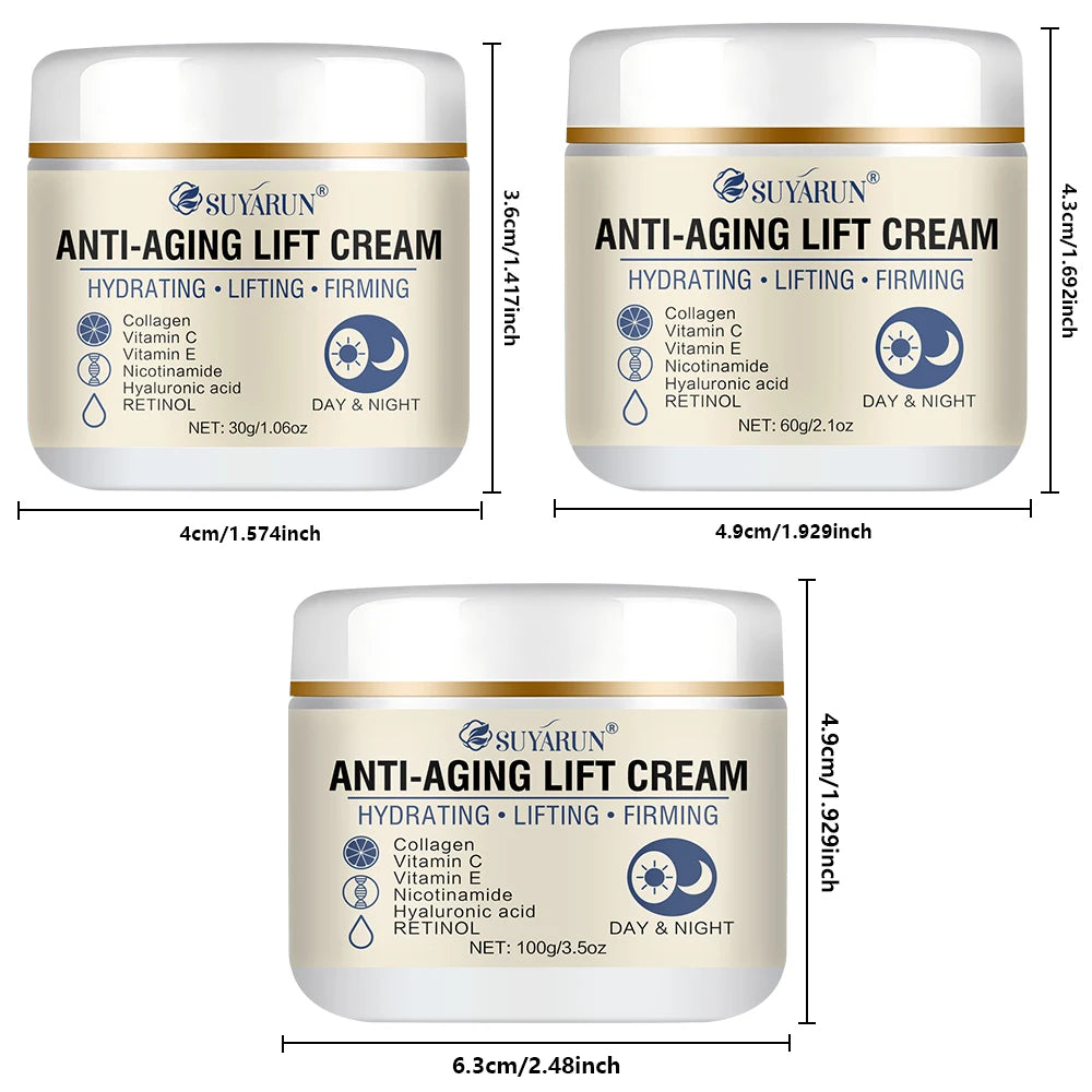 SUYARUN Retinol Collagen Anti-Aging Face Cream Natural Formula for Firming Wrinkles Lifting And Hydrating Skin. Oasis Select