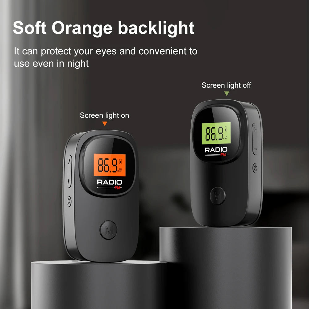 Shunmaii Portable FM Radio with Earphone & Clip | Battery Op Portable FM Radio Oasis Select