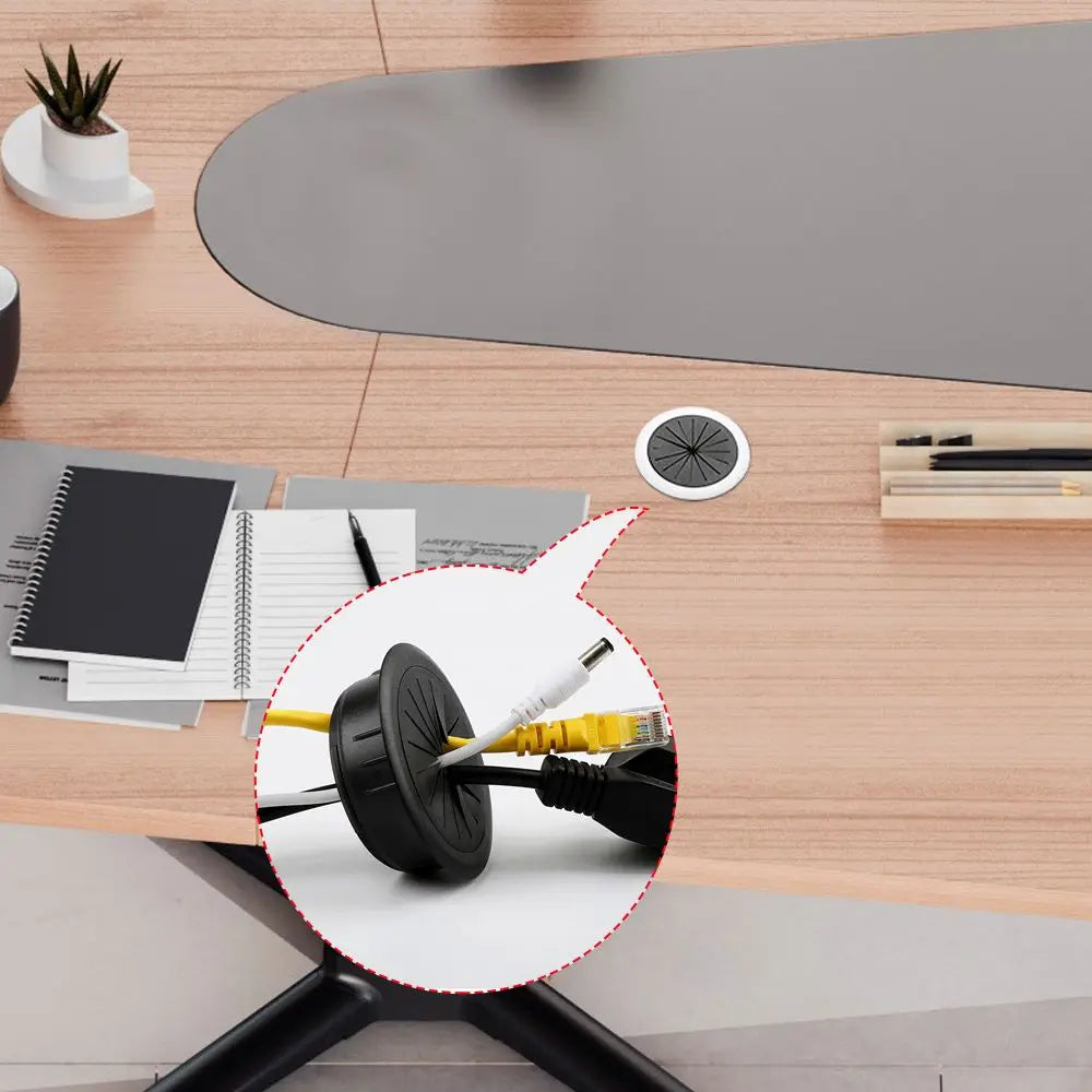 Practical Organizer Buckle Line Office Wire Hole Cover Computer Grommet Line Box Desk Table Cable Fastener Oasis Select