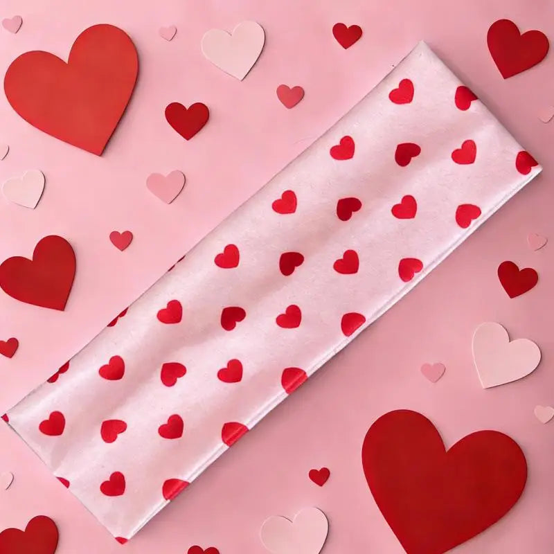 New Love Printed Valentine's Day Hair Bands Korean Sweet Girl Accessories Hair Bands Hundred Fitness Yoga Sports Headdress Oasis Select Pink