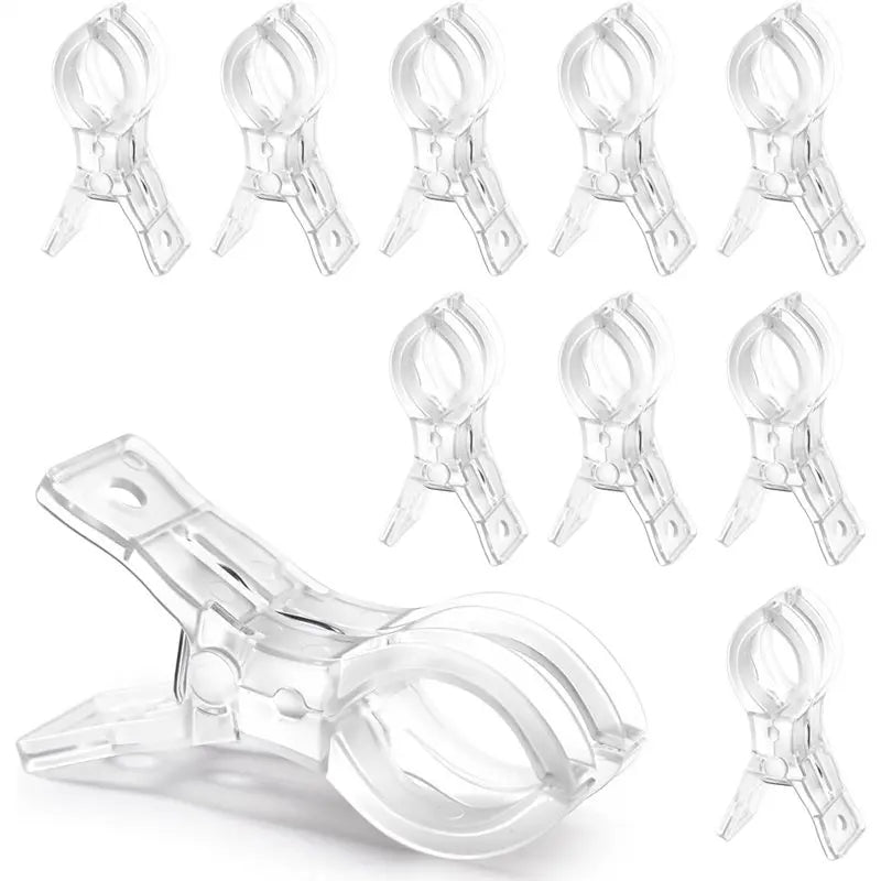2026-WISH Spring Clamps, 3.5 Inch Clear Plastic Clips 10 Pcs For Balloon Arch Backdrop Craft Decoration, Design Oasis Select As Shown