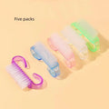 5Pcs Acrylic Nail Art Brush Set, Soft Plastic Dust Cleaning Brushes for Removing Nail Powder and Residues Oasis Select A