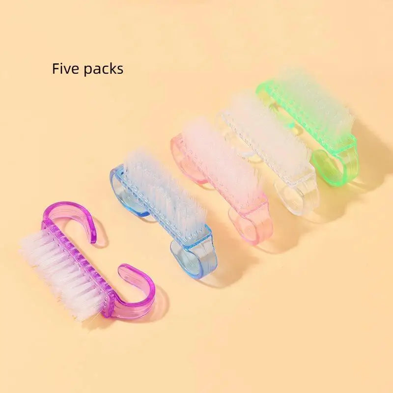 5Pcs Acrylic Nail Art Brush Set, Soft Plastic Dust Cleaning Brushes for Removing Nail Powder and Residues Oasis Select A
