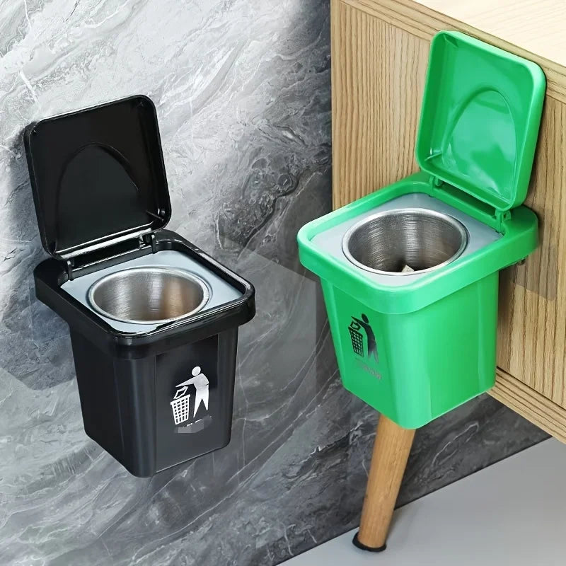Wall Mounted Ashtray with Lid Dustproof for Bathroom Toilet Living Room Creative Ash Bin Prevent Fly Ash Stainless Trash Can Oasis Select