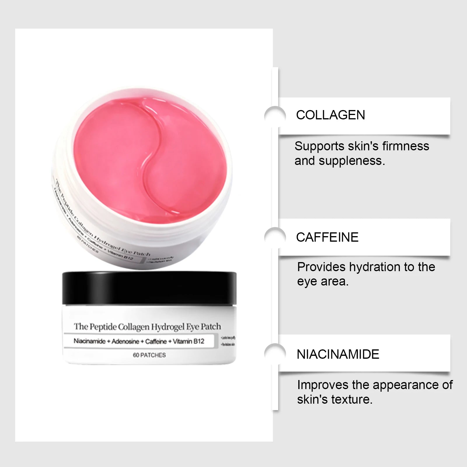 Peptide Collagen Hydrogel Eye Patch Reduce Wrinkles Dark Circles With Copper Peptide Niacinamide Firming Hydrating Gel Eye Pads Oasis Select