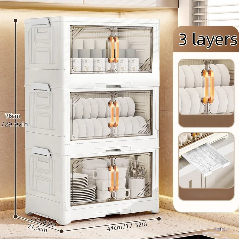 Multi-Tier Foldable Bowl Rack, Large Capacity,Kitchen Dish Drying Rack for Bowls/Cups/Dishes, Collapsible Multi-Combos Storage Oasis Select White 3-tier