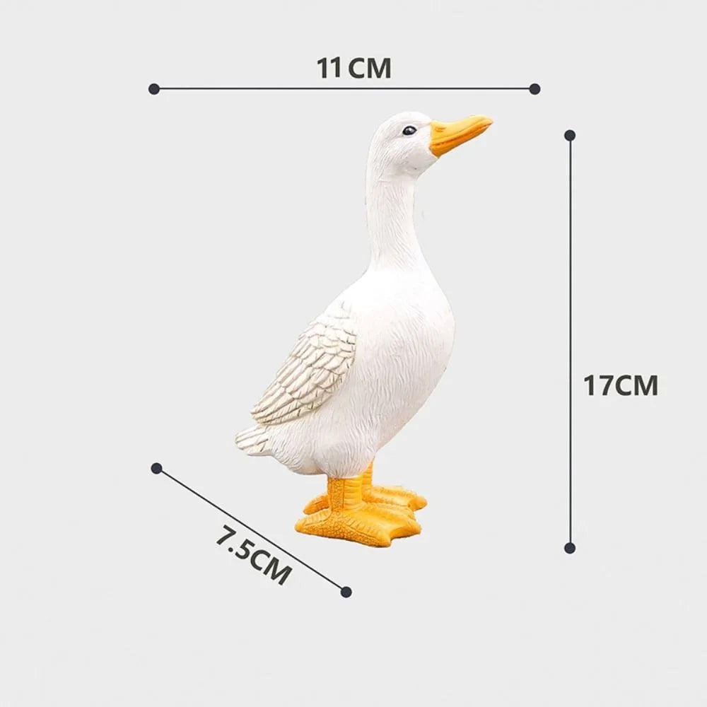 Pond Decorative Resin Duck Figurines Miniature Cute Garden Statues Simulated Exquisite Yard Ornament Outdoor Statue Oasis Select Small standing duck