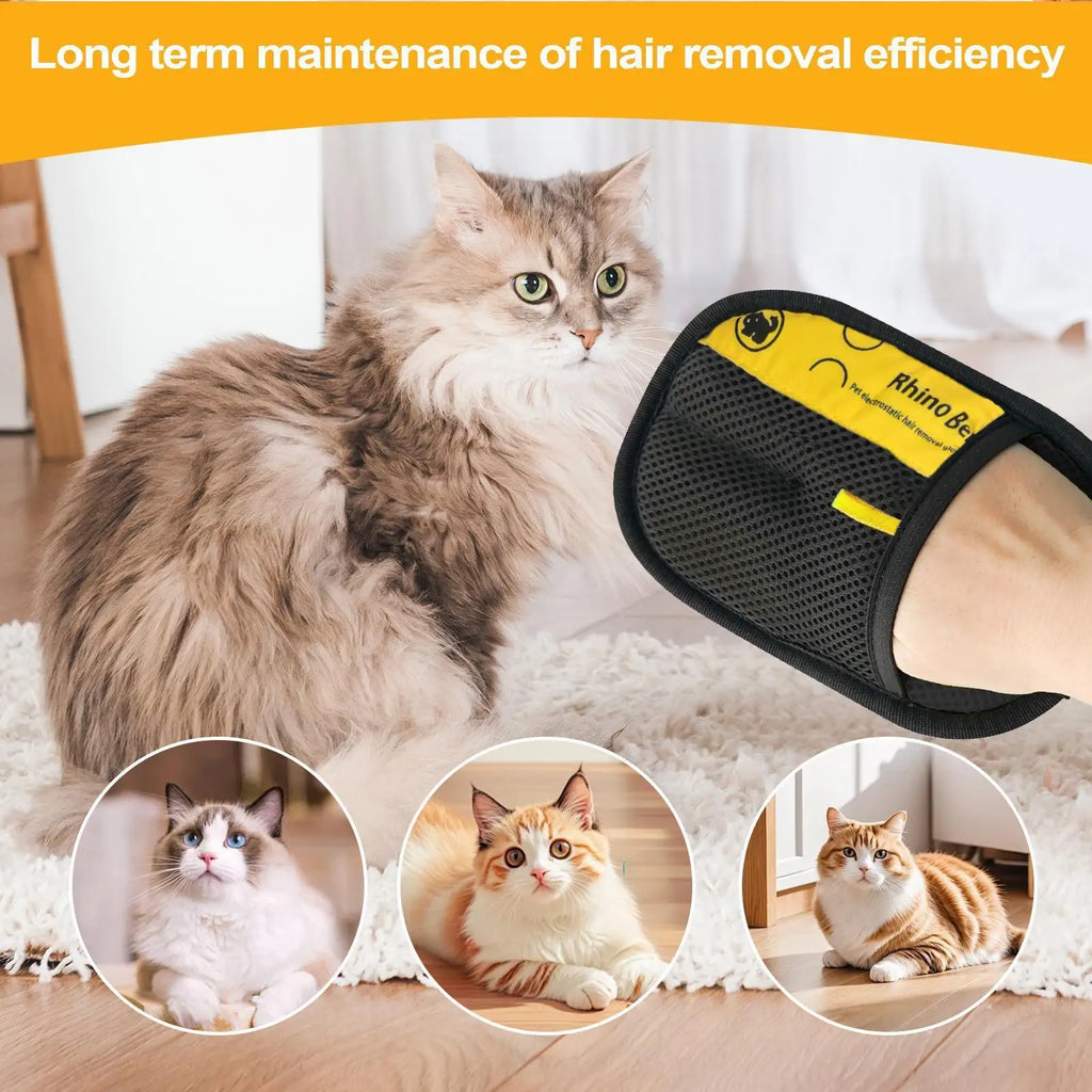 2Pcs Cat Grooming Glove for Brushing & Massage,Pet Hair Remover Gloves - Double-Sided Enjoy Combing, Remove Loose Hair FromPet Oasis Select