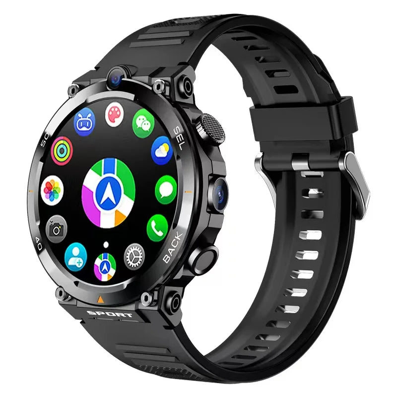 NEW 4G LTE H10 Smartwatch 128GB 500W Dual Camera Video Calls Wifi NFC Door Access 1380mAh Battery Capacity SIM Card Smart Watch Oasis Select Black 8GB 128GB