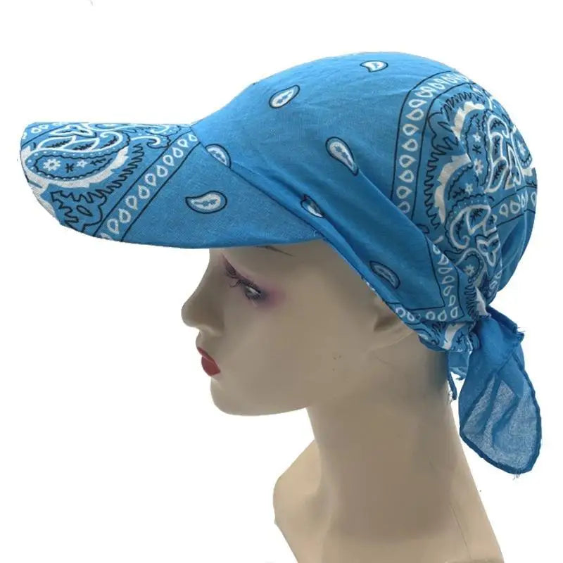 Fashion Wide Brim Baseball Caps Head Scarf Pre-Tied Lightweight Sun Visor Turban Breathable Bandana Scarf Cap Women Outdoor Oasis Select A5