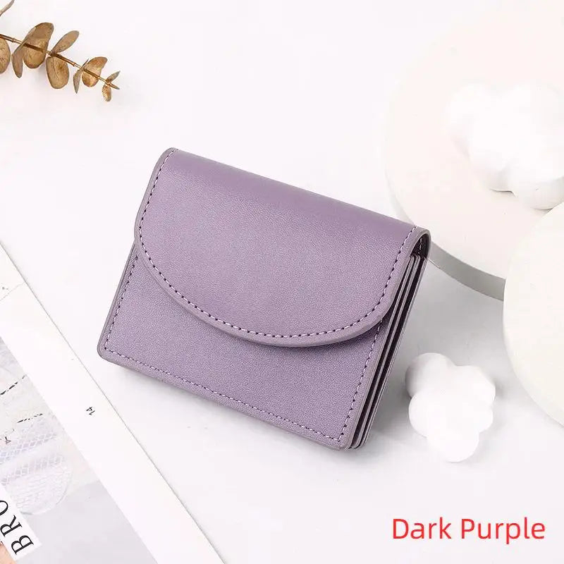 Women's Compact PU Leather Wallet – Card Holder & Coin Purse