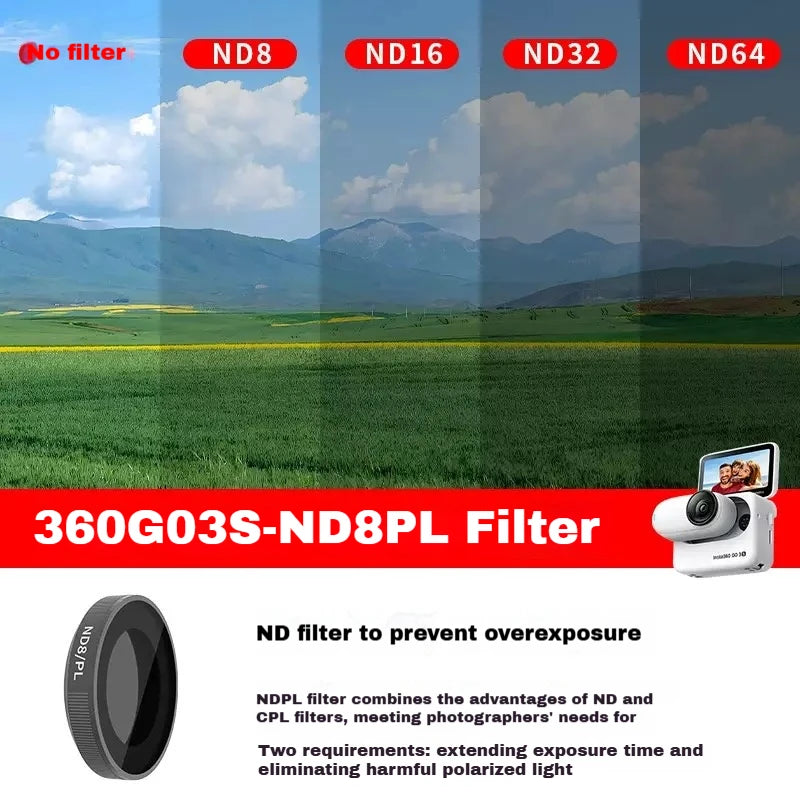Insta360 GO 3S Filter Set – UV, CPL, ND8/16/32/64 Glass