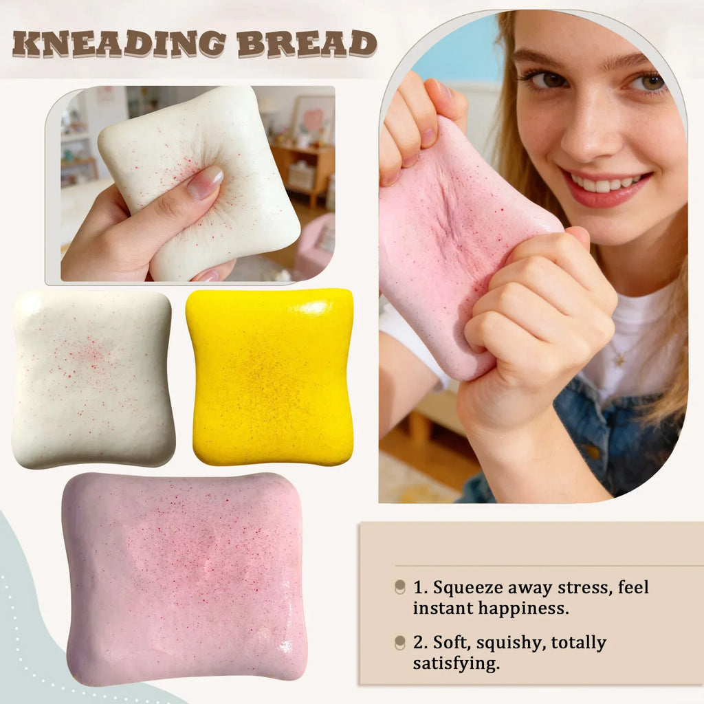 Ultra Soft Slow Rising Cream Toast Squishy Realistic Food Stress Relief Decompression Fidget Sensory Toy for Adults Novelty Gift