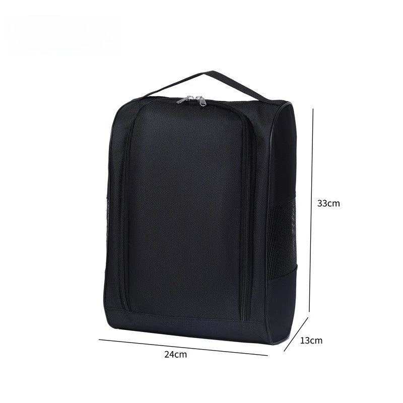 Breathable Portable Golf Shoe Bag Lightweight Oxford Cloth Handbag Dustproof Sports Carrier for Football Tennis Shoes Oasis Select black